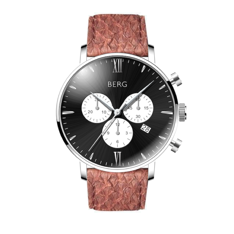 BIRKEBEINER 42 MM SVART SØLV - Berg Watches