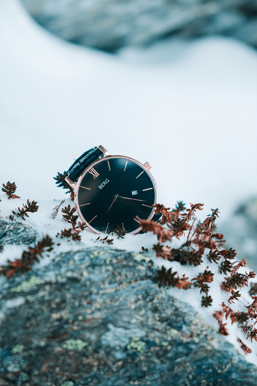 Ulriken Svart Rosé Gull 36 mm - Berg Watches