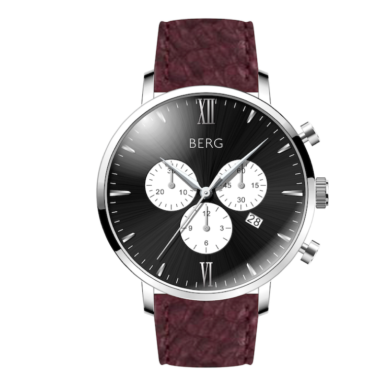 BIRKEBEINER 42 MM SVART SØLV - Berg Watches