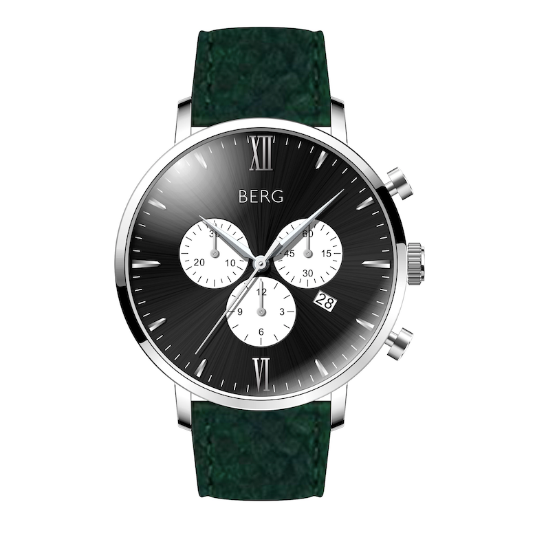 BIRKEBEINER 42 MM SVART SØLV - Berg Watches