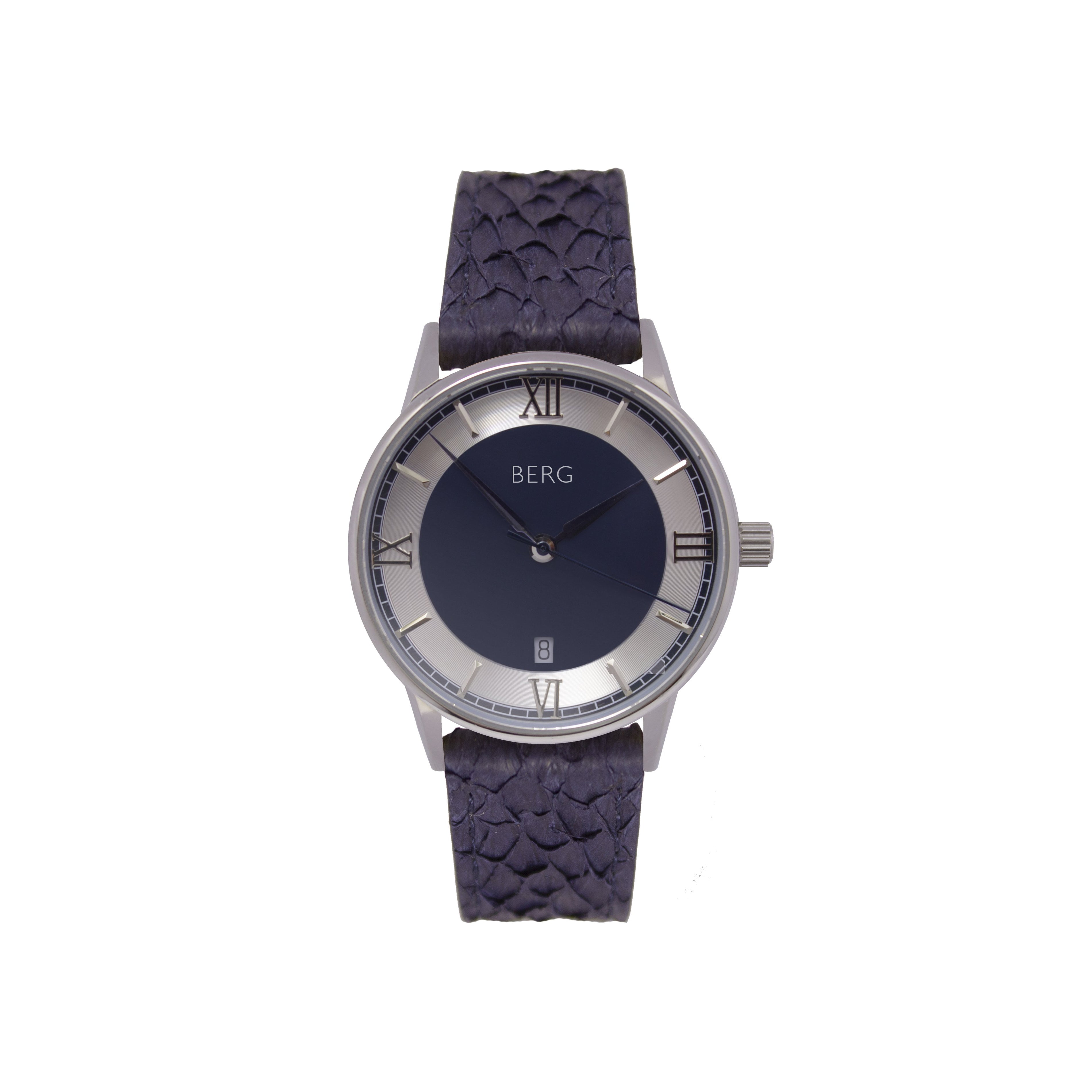 Holmenkollen 39 MM Blå og Sølv Automatisk - Berg Watches