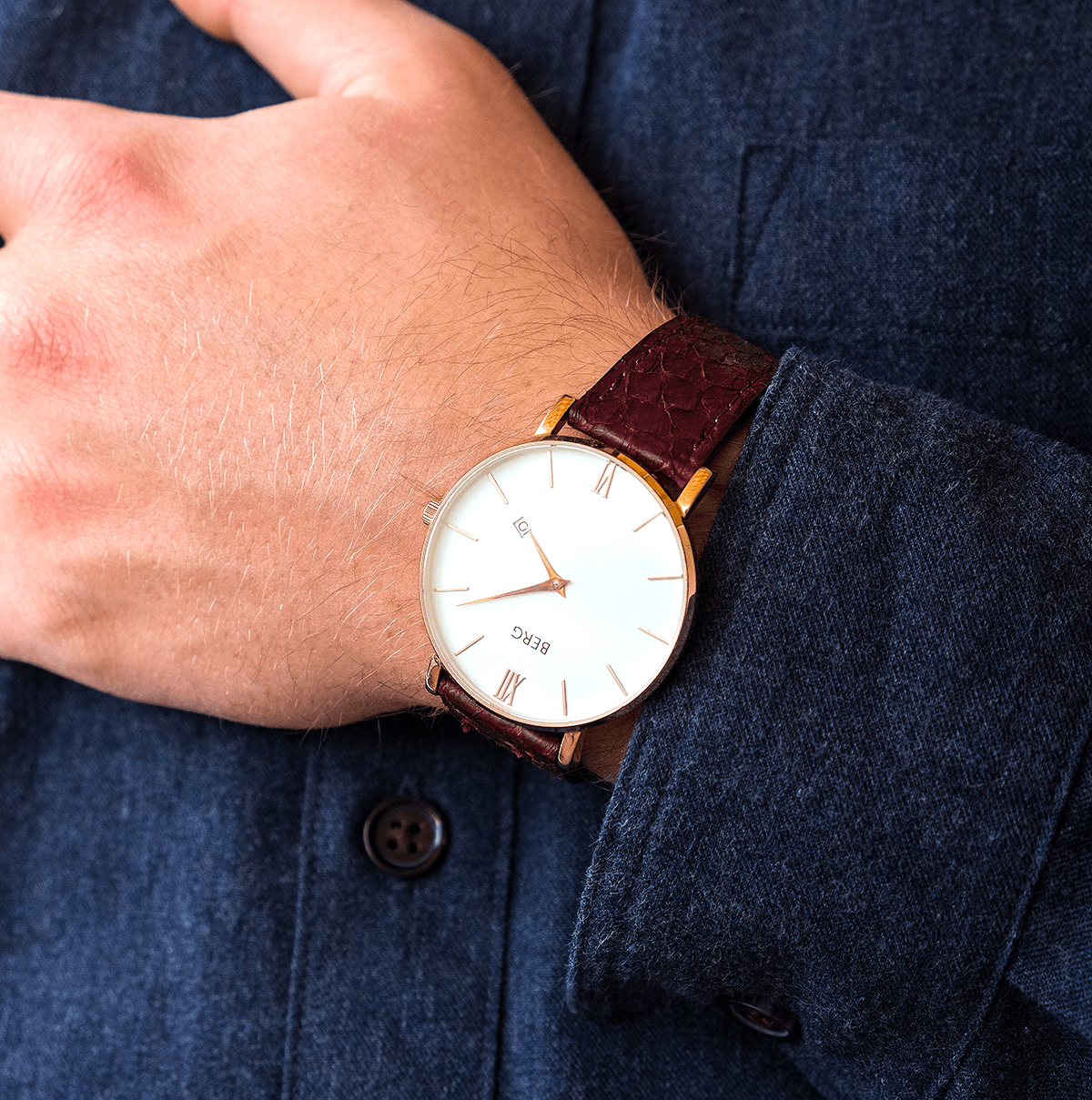 Ulriken Hvit Rosé Gull 40 mm - Berg Watches