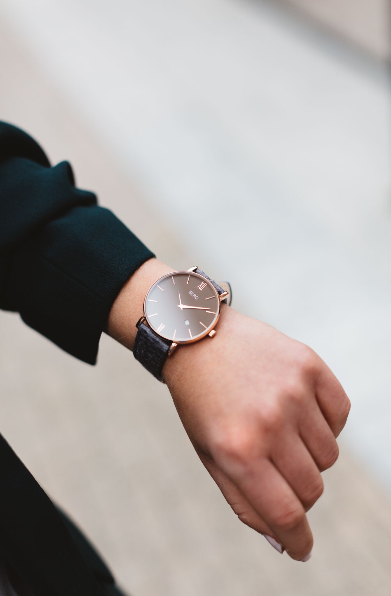 Ulriken Svart Rosé Gull 36 mm - Berg Watches