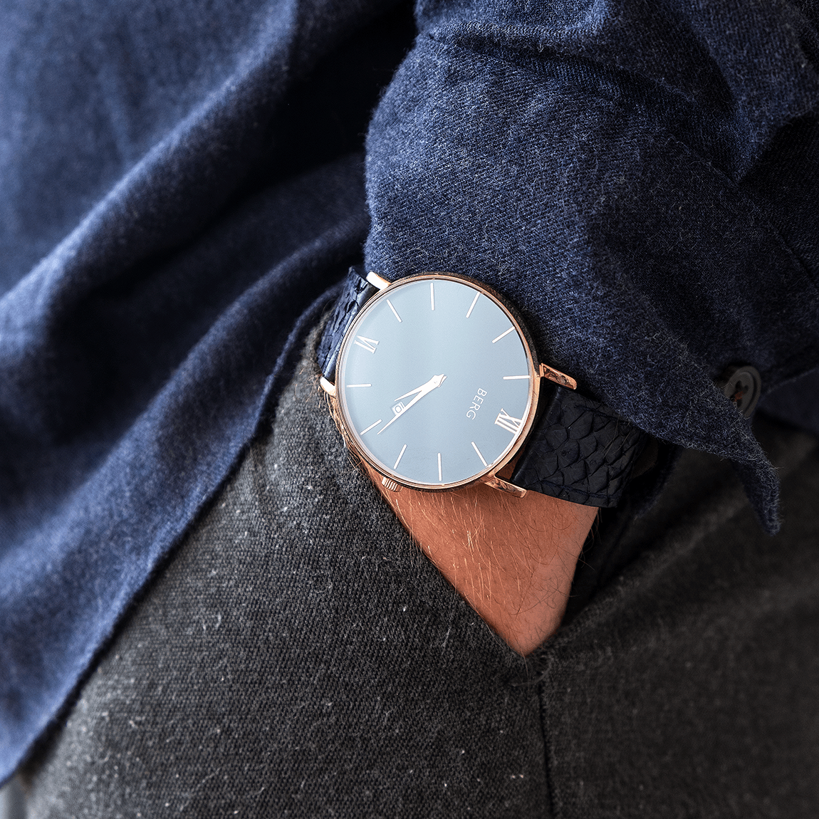Ulriken Svart Rosé Gull 40 mm - Berg Watches