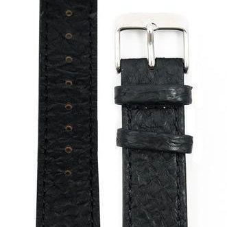 Svart Lakseskinn Reim Sølv 20 MM - Berg Watches