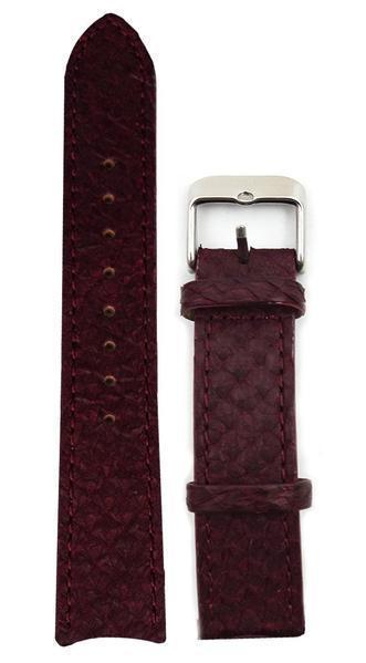 Vinrød Lakseskinn Reim Sølv 20 MM - Berg Watches