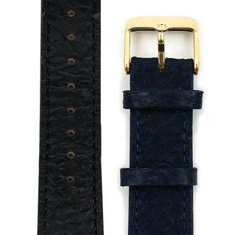 Svart Lakseskinn Reim Gull 20 MM - Berg Watches