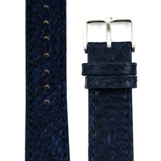 Blå Lakseskinn Reim Sølv 20 MM - Berg Watches