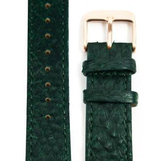 Grønn Lakseskinn Reim Rosé Gull 20 MM - Berg Watches