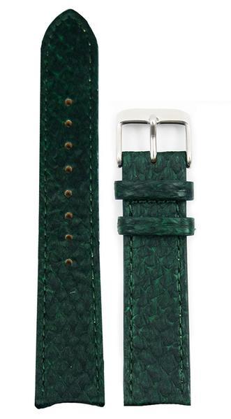 Grønn Lakseskinn Reim Sølv 16 MM - Berg Watches