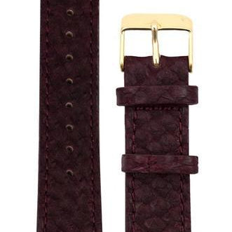 Vinrød Lakseskinn Reim Gull 16 MM - Berg Watches