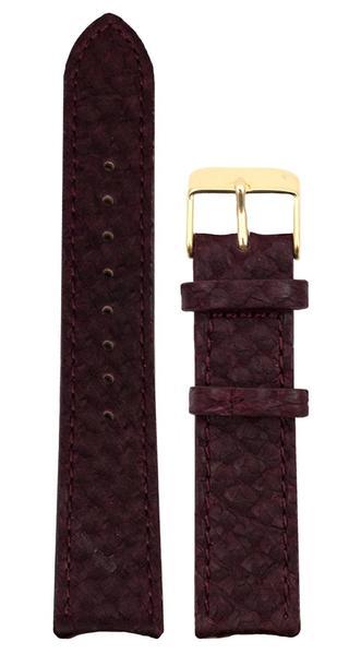 Vinrød Lakseskinn Reim Gull 16 MM - Berg Watches