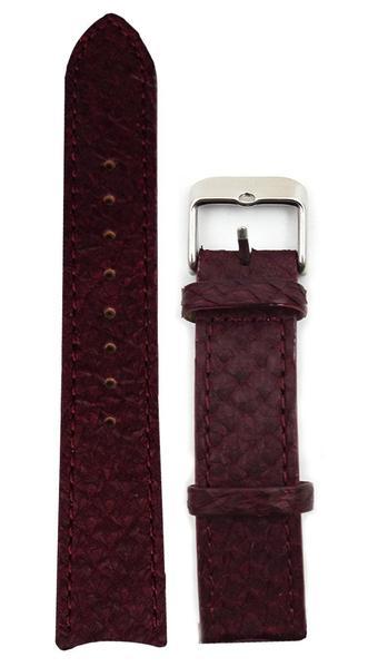 Vinrød Lakseskinn Reim Sølv 16 MM - Berg Watches