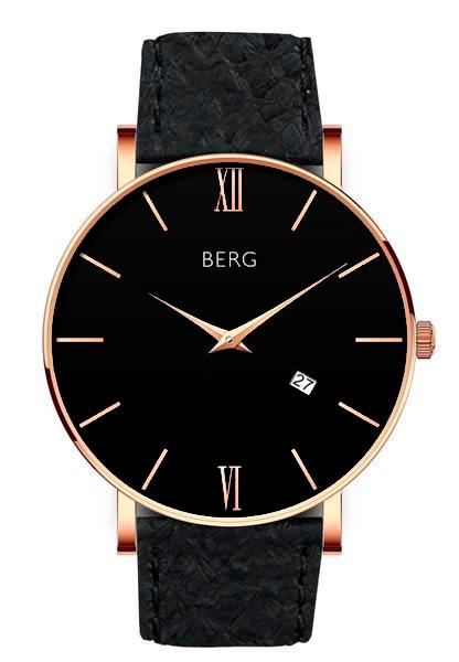 Ulriken Svart Rosé Gull 40 mm - Berg Watches
