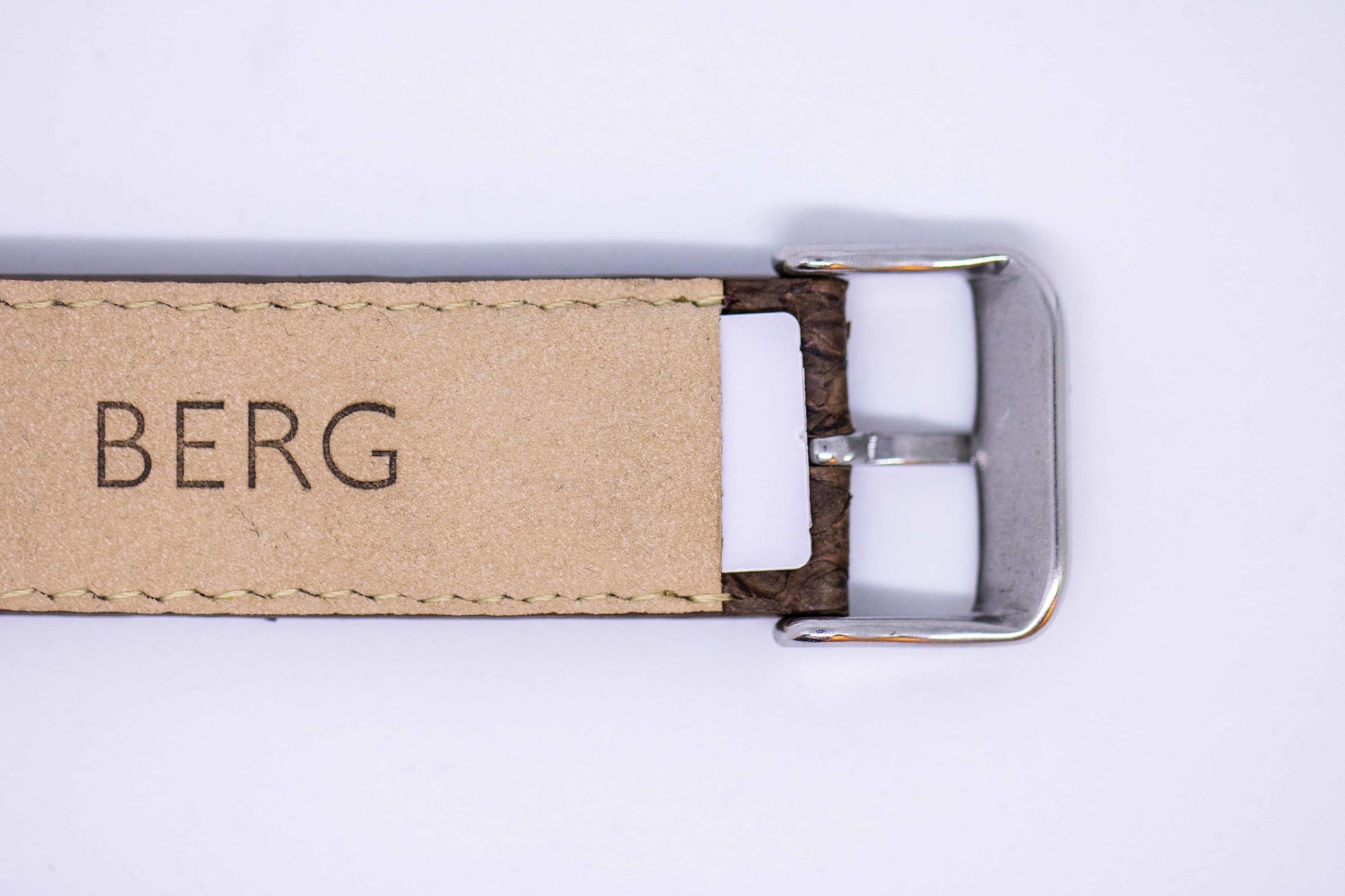 Brun Lakseskinn Reim Gull 20 MM - Berg Watches